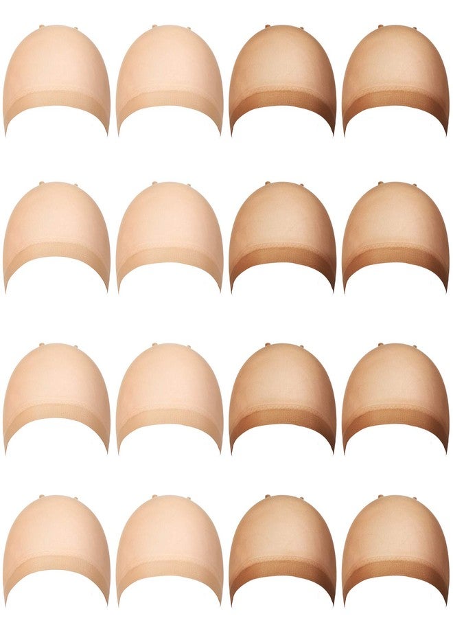 Chuangdi 100 Pcs Elastic Medium Nude Wig Caps Stretchy Nylon Stocking Caps for Women Cosplay(Beige and Natural Nude) - Image 1
